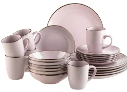 Kombiservice, Steinzeug METALLIC RIM Lavendel