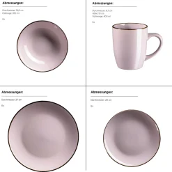 Kombiservice, Steinzeug METALLIC RIM Lavendel