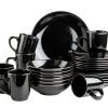 Kombiservice, Steinzeug METALLIC RIM Schwarz