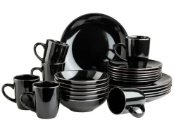 Kombiservice, Steinzeug METALLIC RIM Schwarz