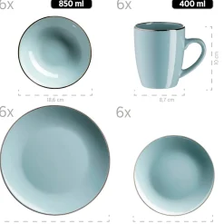 Kombiservice, Steinzeug METALLIC RIM Mint
