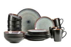 Kombiservice, Steinzeug Teona 4 x Speisteller, 4 x Suppenteller, 4 x Dessertteller, 4 x Müslischüssel, 4 x Kaffeebecher