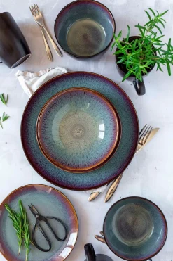 Kombiservice, Steinzeug Teona 4 x Speisteller, 4 x Suppenteller, 4 x Dessertteller, 4 x Müslischüssel, 4 x Kaffeebecher