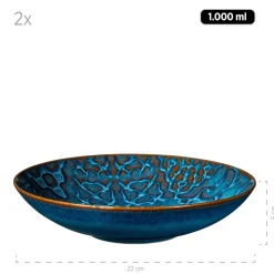 Kombiservice, Steinzeug Trad. Tiles Blau