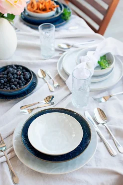 Kombiservice, Steinzeug Trad. Tiles Blau