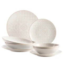 Kombiservice, Steinzeug Trad. Tiles Weiß