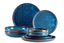 Kombiservice, Steinzeug Trad. Tiles Blau