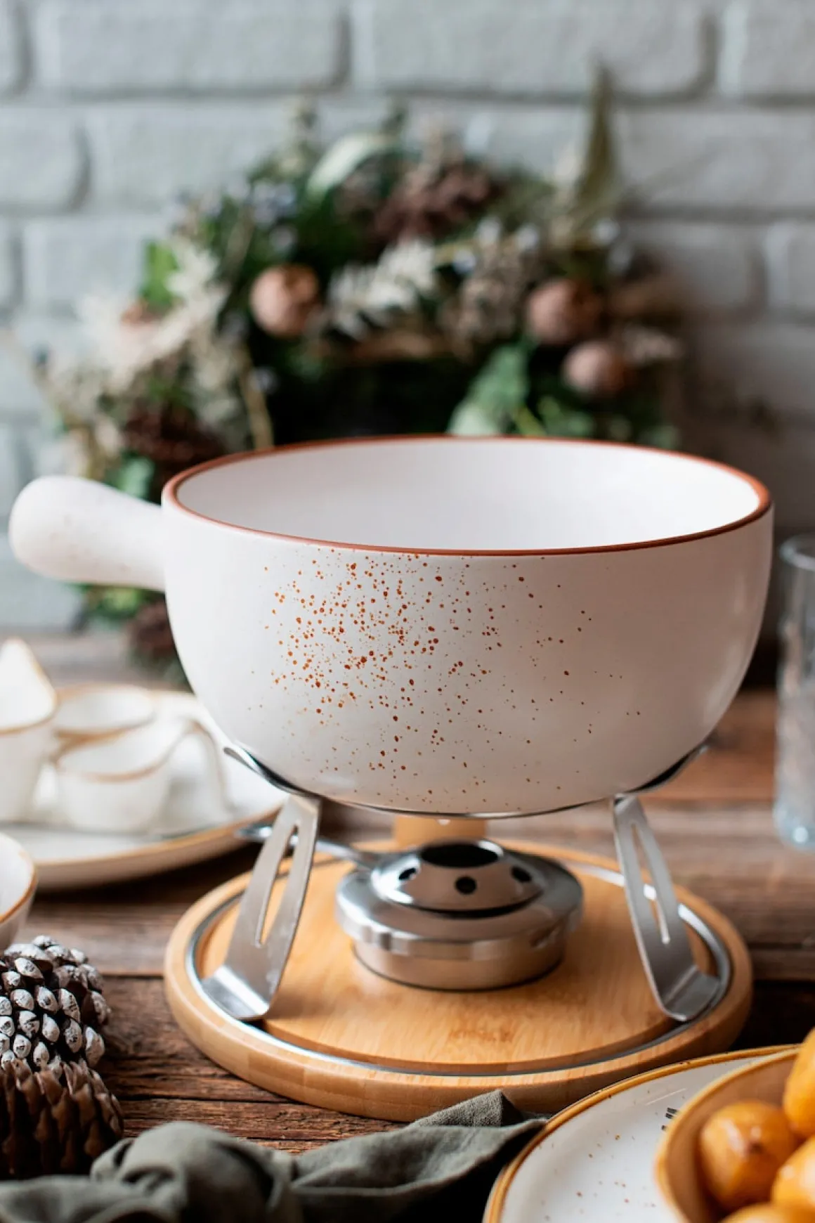 Käsefondue Set, Steinzeug Pintar