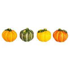 Kunststein-Deko-Kürbisse, 4 Stück