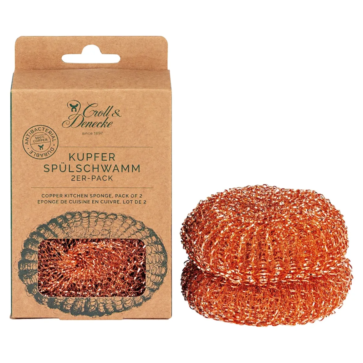 Kupfer-Spülschwamm, 2 Stück