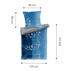 Kuschel-Bettwäsche "Cashmere like“, 2-teilig, 135x200 cm blau