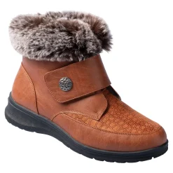 Kuschel-Klettstiefelette „Steffi“ cognac