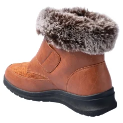 Kuschel-Klettstiefelette „Steffi“ cognac