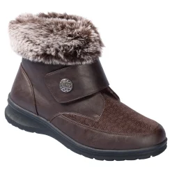 Kuschel-Klettstiefelette „Steffi“ schokobraun