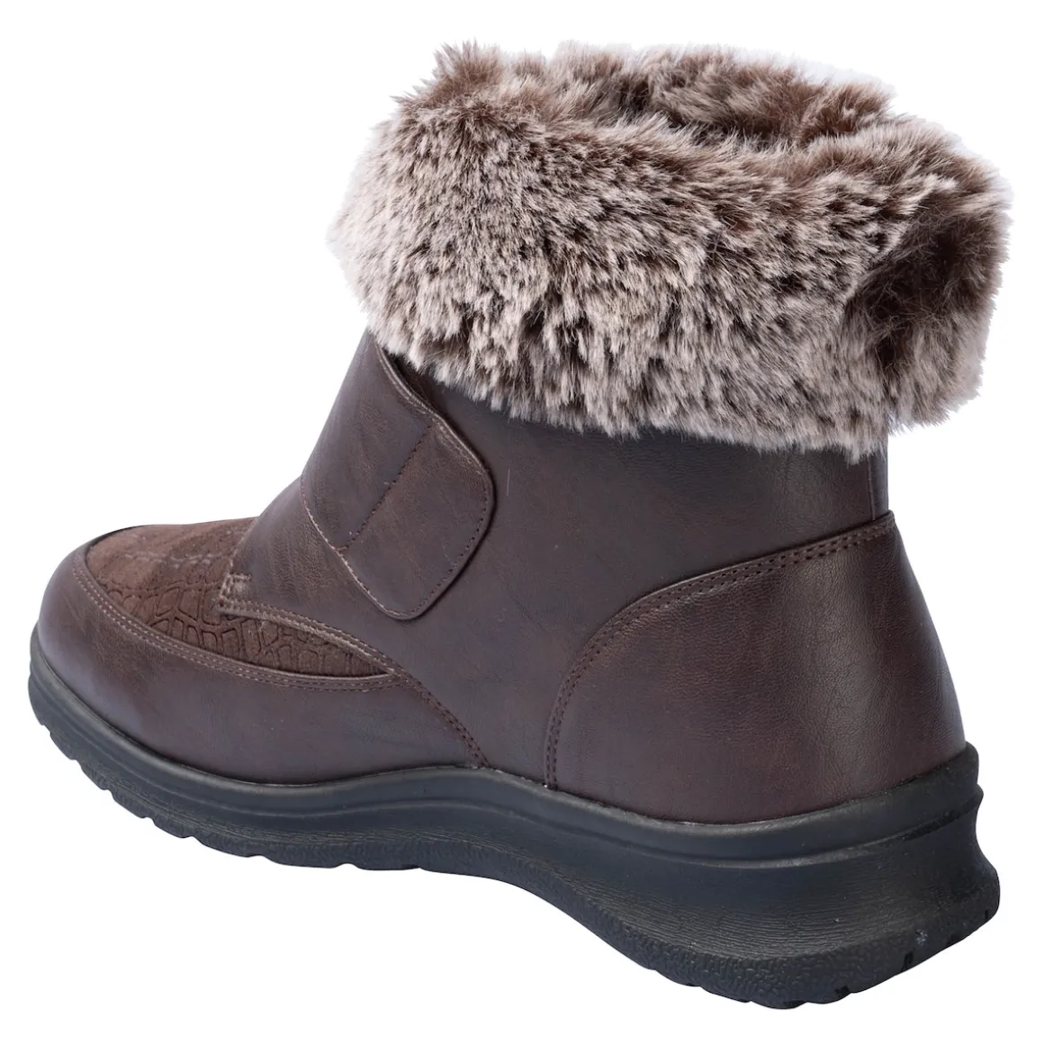 Kuschel-Klettstiefelette „Steffi“ schokobraun