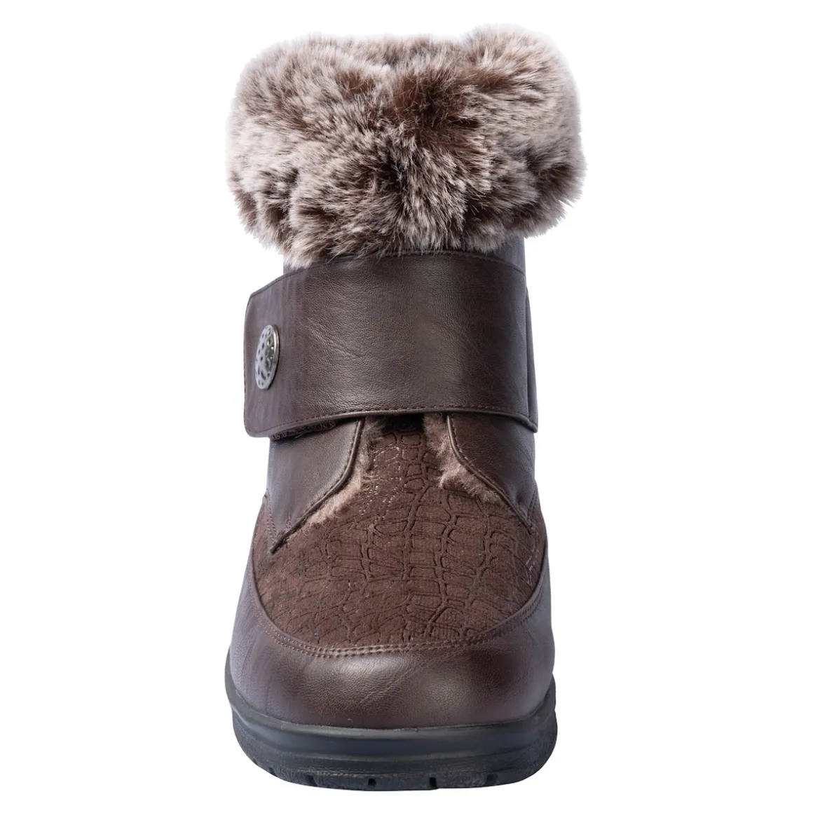 Kuschel-Klettstiefelette „Steffi“ schokobraun