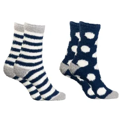 Kuschelsocken „Punkte/Steifen“, 2 Paar