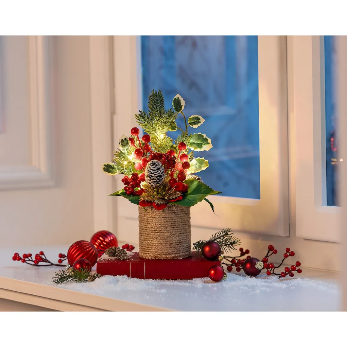 LED-Adventsgesteck „Beeren“
