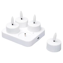 LED-Akku-Teelichter, 4 Stück