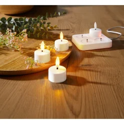 LED-Akku-Teelichter, 4 Stück