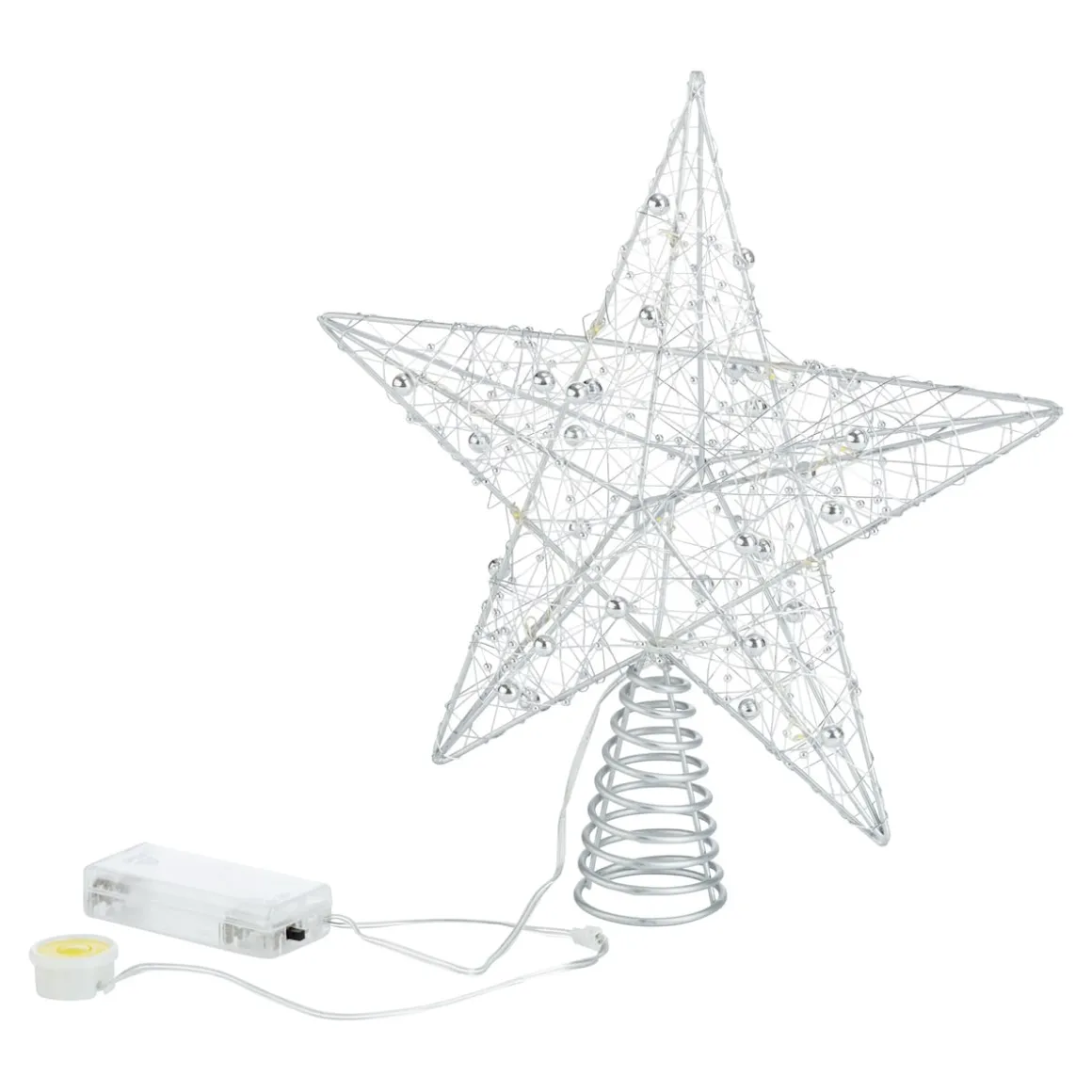 LED-Christbaumspitze silberfarben