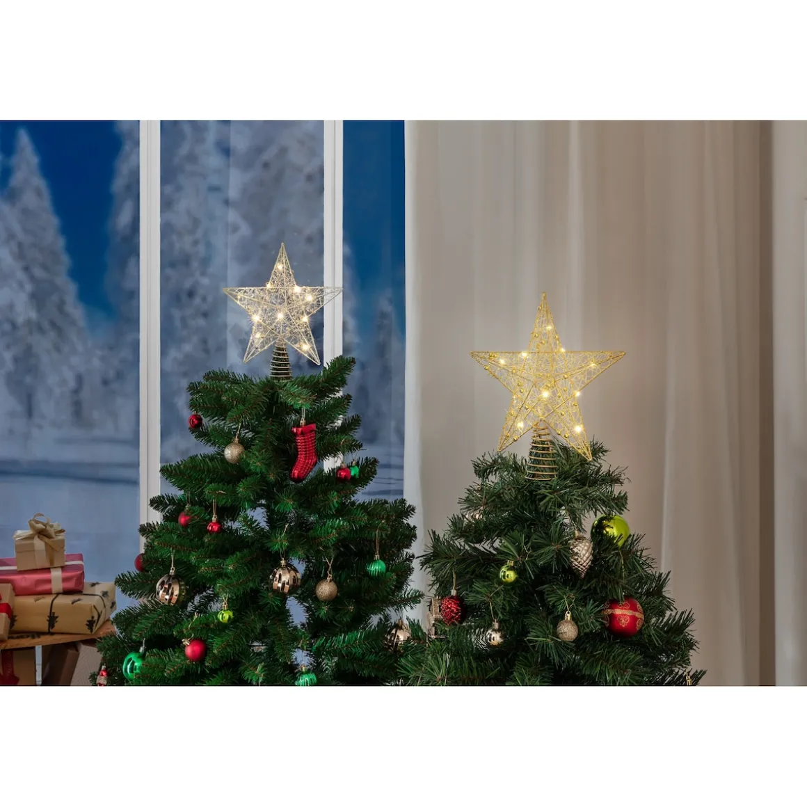 LED-Christbaumspitze silberfarben