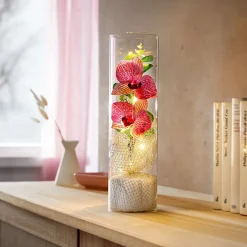 LED-Deko „Orchidee im Glas“