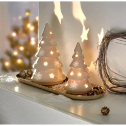 LED-Deko "Winter-Tanne" Set bestehend aus groß und klein