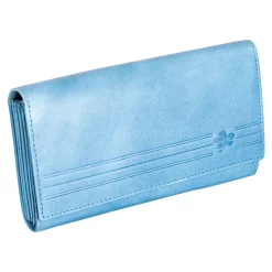 Lederbörse „Hibiskus“ hellblau
