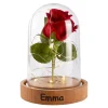 LED-Glas "Ewige Rose" mit Musik, personalisiert mit Namen