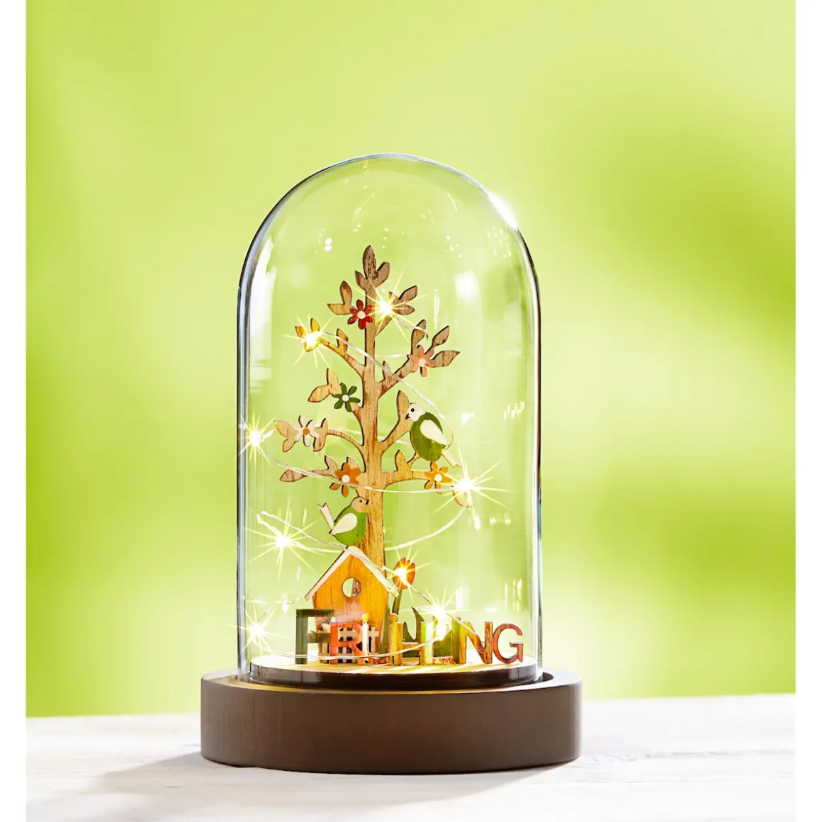 LED-Glasdeko "4 Jahreszeiten"