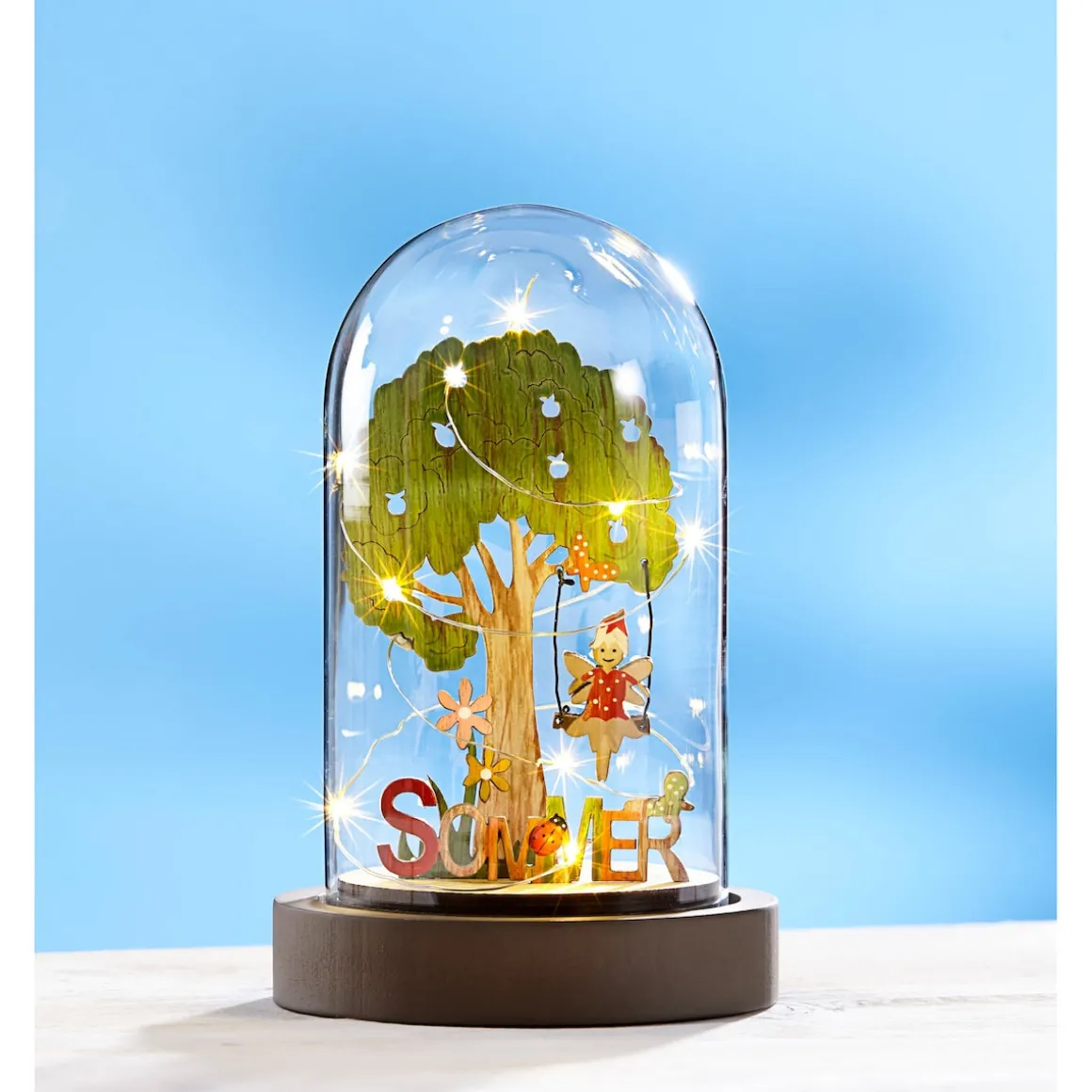 LED-Glasdeko "4 Jahreszeiten"