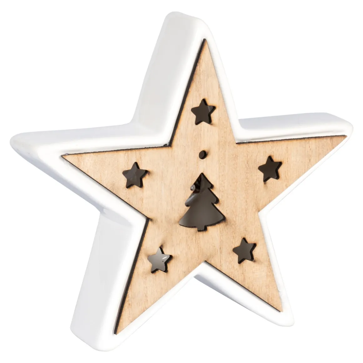 LED-Keramik-Dekofigur „Stern“