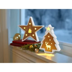 LED-Keramik-Dekofigur „Tanne“