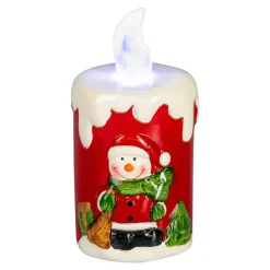LED-Kerze + Gratis Batterien Schneemann