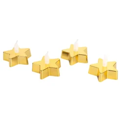 LED-Teelichter „Stern“, 4 Stück goldfarben