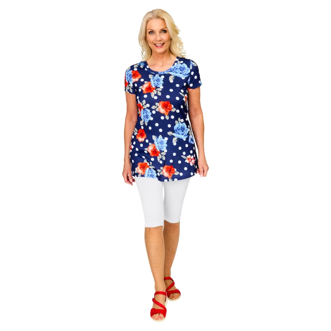 Leggings-Shirt „Rosen/Punkte“