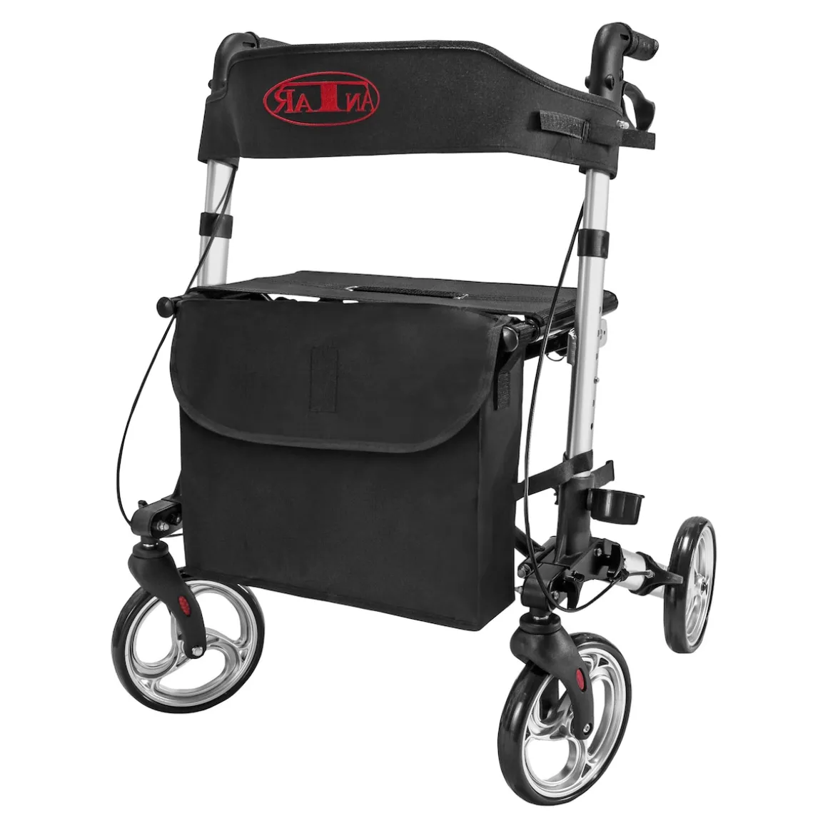 Leichtgewicht-Rollator Premium, Aluminium AT51006 + Transporttasche mit Rollen