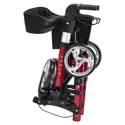 Leichtgewicht-Rollator Premium, Aluminium, mit Rückengurt und Tasche - AT51006 rot