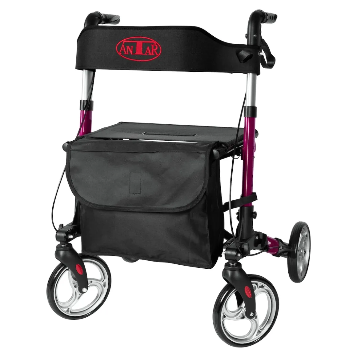 Leichtgewicht-Rollator Premium, Aluminium, mit Rückengurt und Tasche - AT51006 lila