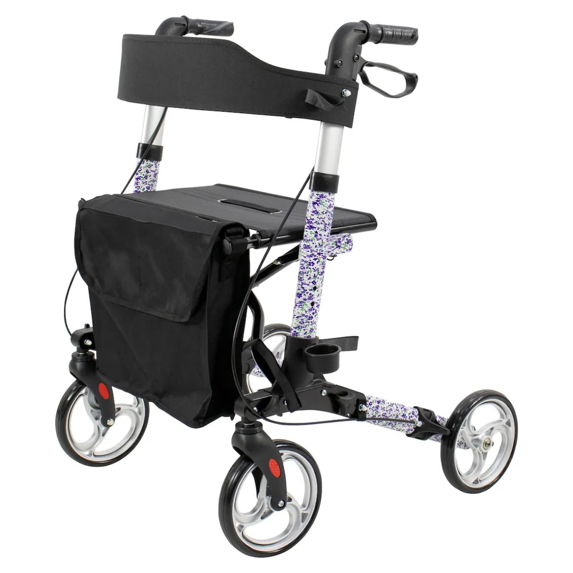 Leichtgewicht-Rollator Premium, Aluminium, mit Rückengurt und Tasche - AT51006 Sonderedition