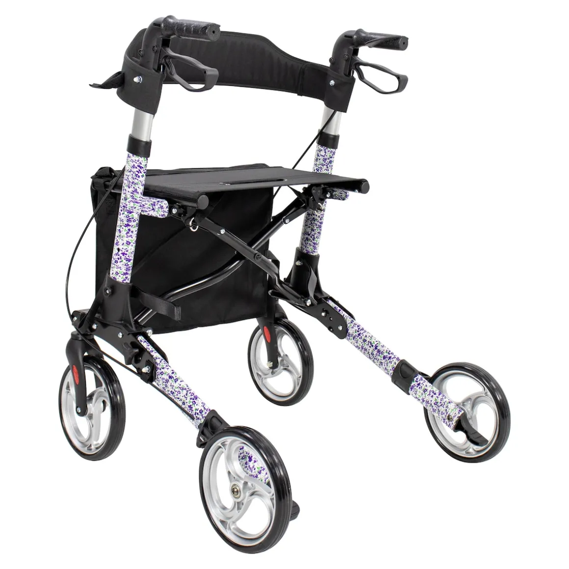 Leichtgewicht-Rollator Premium, Aluminium, mit Rückengurt und Tasche - AT51006 Sonderedition