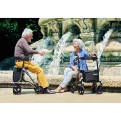 Leichtgewicht-Rollator Taima M-GT, Aluminium, mit Rückengurt und Tasche