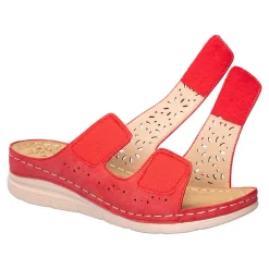 Massage-Klettpantolette „Michaela“ rot