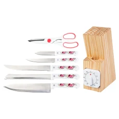 Messerblock „Rosen“, 7-teilig