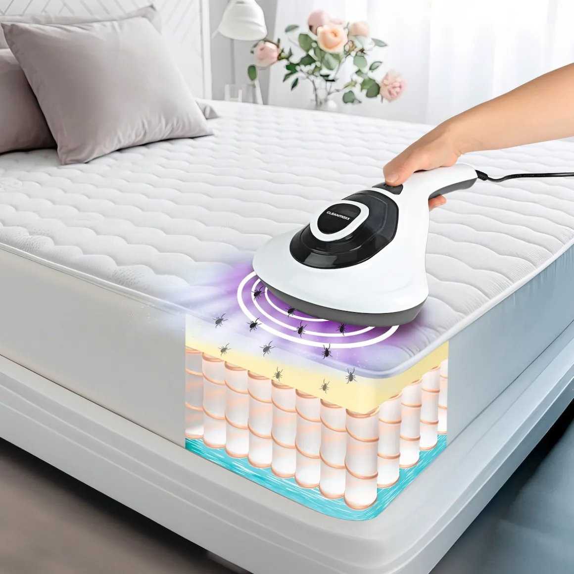 Milben-Handstaubsauger mit UV-C-Licht