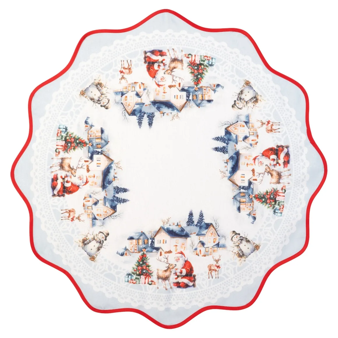 Mitteldecke „Weihnachtsdorf“, Ø 85 cm