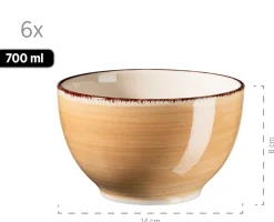 Müslischalen-Set, Steingut LUMACA Beige