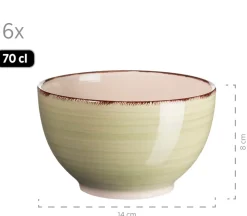 Müslischalen-Set, Steingut LUMACA Olivgrün