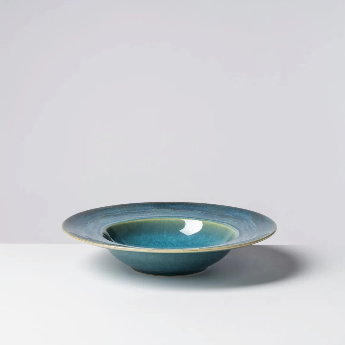 Pastateller-Set, Steinzeug TIEFER SEE Blau / Grün